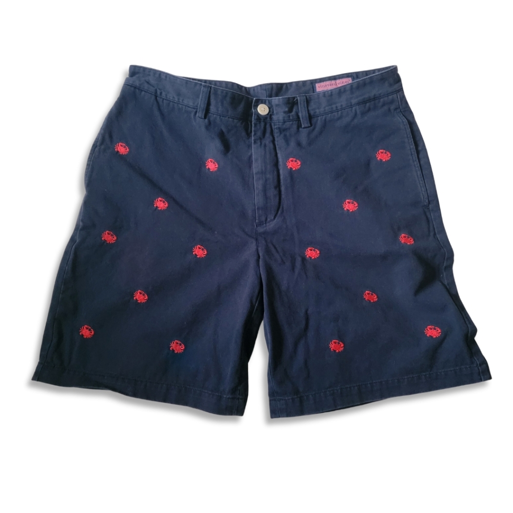 Vineyard Vines Crab Embroidered Navy Shorts
